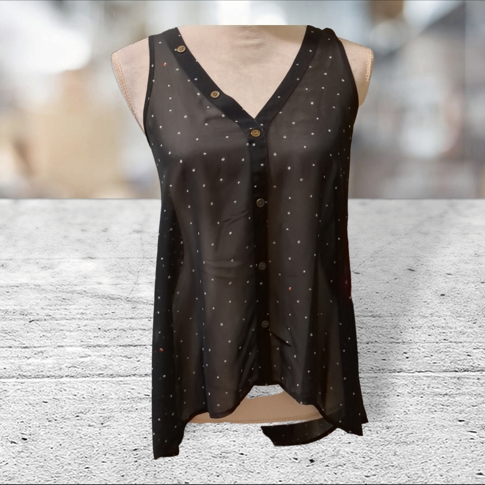 Decree sheer sleeveless top size S